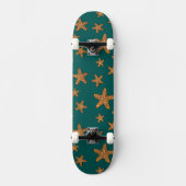 Orange Starfish-Muster Skateboard (Vorderseite)