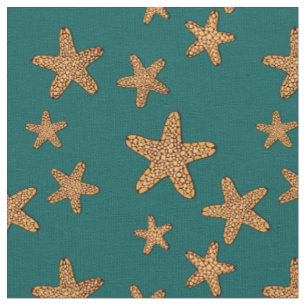 Orange Starfish-Muster Stoff