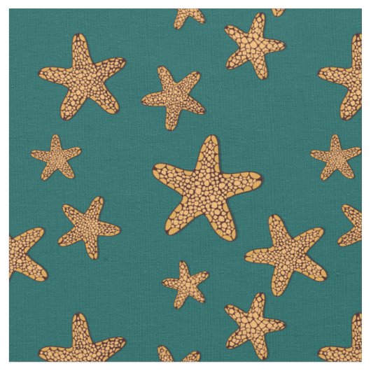 Orange Starfish-Muster Stoff (Nahaufnahme)