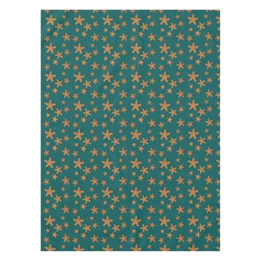 Orange Starfish-Muster Tischdecke (Vorderseite)