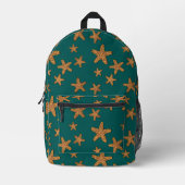 Orange Starfish Pattern Bedruckter Rucksack (Vorderseite)