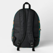 Orange Starfish Pattern Bedruckter Rucksack (Rückseite)