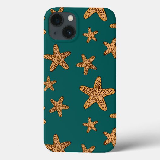 Orange Starfish Pattern Case-Mate iPhone Hülle (Rückseite)
