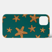 Orange Starfish Pattern Case-Mate iPhone Hülle (Rückseite (Horizontal))