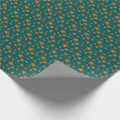 Orange Starfish Pattern Geschenkpapier (Ecke)