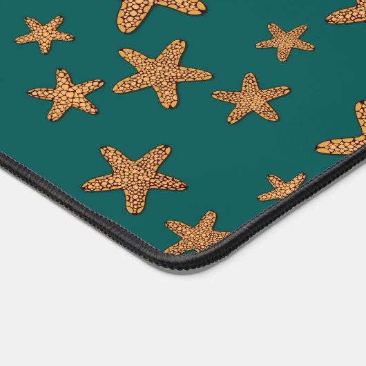 Orange Starfish Pattern Schreibtischunterlage (Ecke)