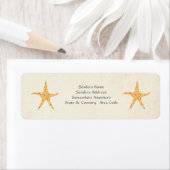 Orange Starfish Summer Beach Small Address Labels (Insitu)
