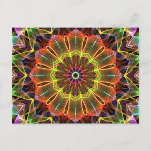 Orange Starflower Kaleidoskop Postkarte