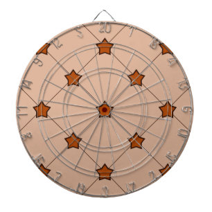 Orange Stars Diamond Pattern Dartscheibe