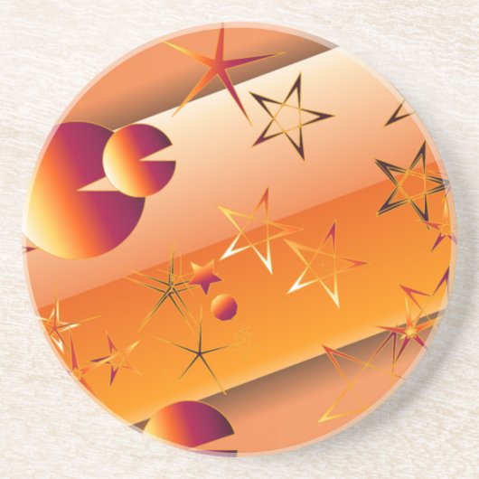 Orange-Stars-Untersetzer Getränkeuntersetzer (Vorne)