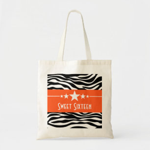 Orange Stars Zebra Print Sweet 16 Bag Tragetasche