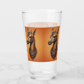 Orange Steampunk Giraffe, Glas (Rückseite)