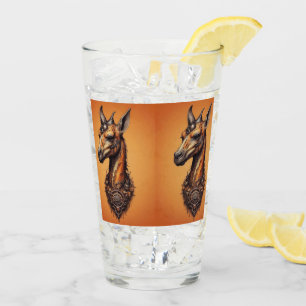 Orange Steampunk-Giraffe, Glas