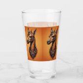 Orange Steampunk Giraffe, Glas (Vorderseite)