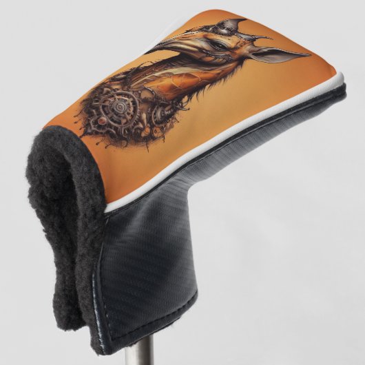 Orange Steampunk Giraffe, Golf Putter Cover Headcover (3/4 Vorderseite)