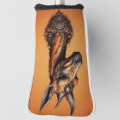 Orange Steampunk Giraffe, Golf Putter Cover Headcover (Rotieren 90)