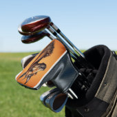 Orange Steampunk Giraffe, Golf Putter Cover Headcover (In Situ)