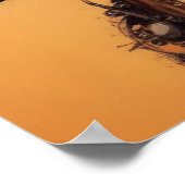 Orange Steampunk Giraffe, Poster (Ecke)