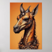 Orange Steampunk Giraffe, Poster (Vorne)