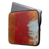 Orange Steampunk mit Abstraktem Baumschläfchen Laptopschutzhülle (Vorderseite Links)