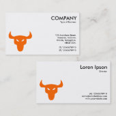 Orange Steer Symbol - weiß Visitenkarte (Vorne/Hinten)