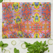 Orange Stern-Insel 2 Geschirrtuch (Gefaltet)