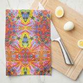 Orange Stern-Insel 2 Geschirrtuch (Viertel Falte)