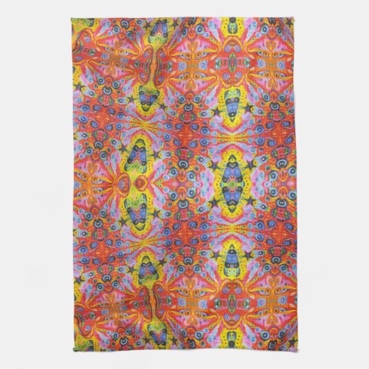 Orange Stern-Insel 2 Geschirrtuch (Vertikal)