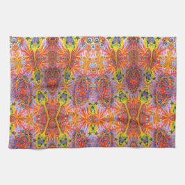 Orange Stern-Insel 3 Geschirrtuch