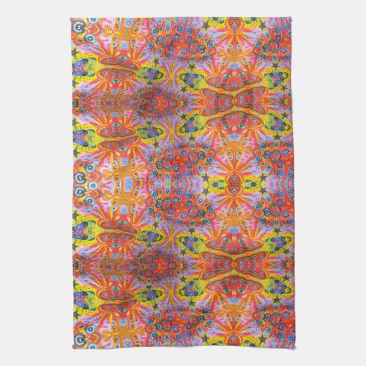 Orange Stern-Insel 3 Geschirrtuch (Vertikal)