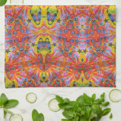 Orange Stern-Insel 4 Geschirrtuch (Gefaltet)