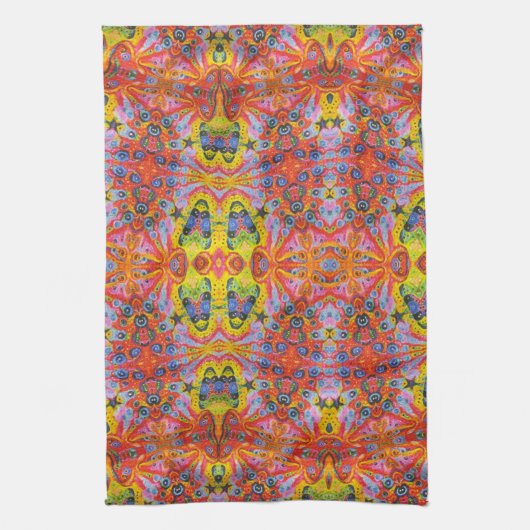 Orange Stern-Insel 4 Geschirrtuch (Vertikal)