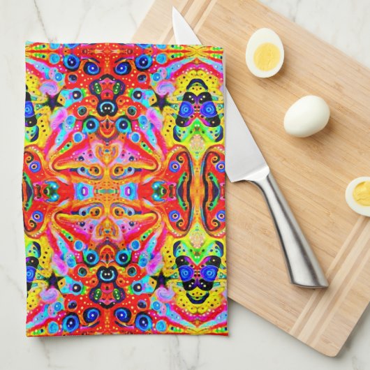 Orange Stern-Insel Geschirrtuch (Viertel Falte)