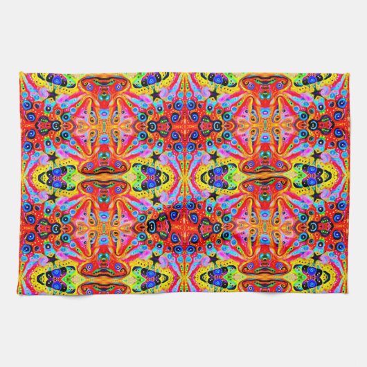 Orange Stern-Insel Geschirrtuch (Horizontal)