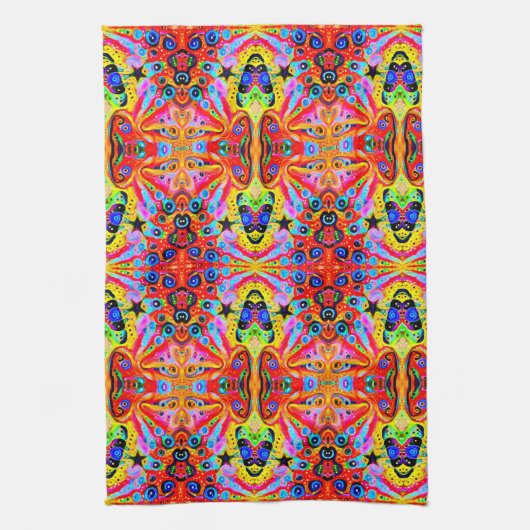 Orange Stern-Insel Geschirrtuch (Vertikal)