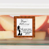 Orange Sternexplosion Hexe Halloween Etiketten (Befestigt)