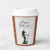 Orange Sternexplosion Hexe Halloween Pappbecher (Rückseite)