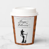 Orange Sternexplosion Hexe Halloween Pappbecher (Vorderseite)