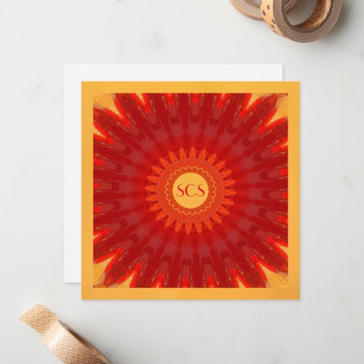 Orange Sternexplosion Mitteilungskarte (Vorderseite/Rückseite Beispiel)