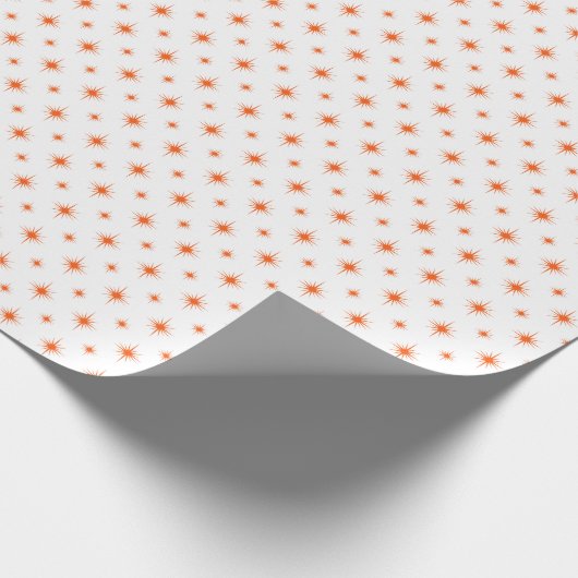 Orange Sternexplosion Pattern Retro Weihnachten Geschenkpapier (Ecke)