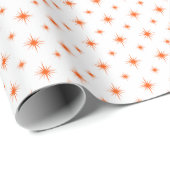 Orange Sternexplosion Pattern Retro Weihnachten Geschenkpapier (Rolleneckpunkt)