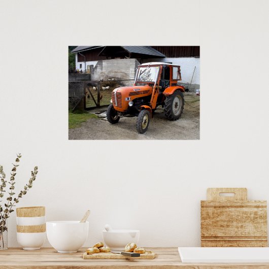 Orange Steyr Tractor KL II Poster (Küche)