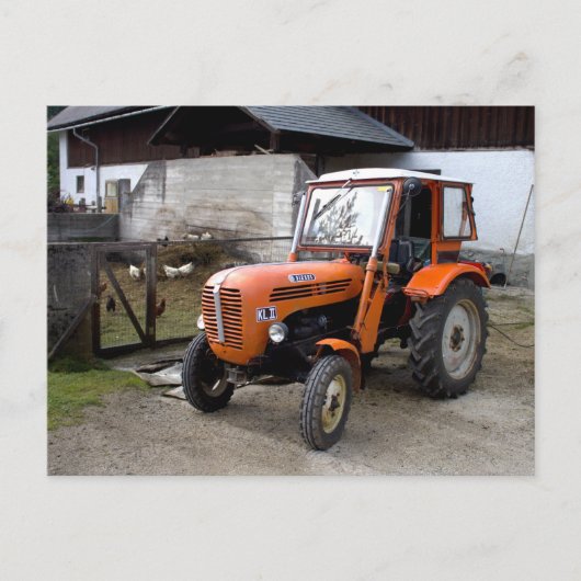Orange Steyr Tractor KL II Postkarte (Vorderseite)