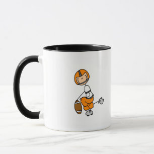 Orange-Stick-Figur-Fußball-T-Shirts und Geschenke Tasse