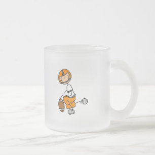 Orange Stick Figure Fußball T-Shirts und Geschenke Mattglastasse