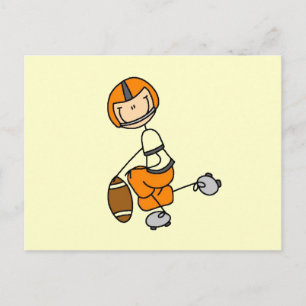 Orange Stick Figure Fußball T-Shirts und Geschenke Postkarte