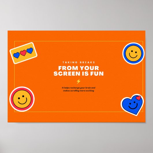 Orange Stickers Funny und Quirky Poster (Vorne)