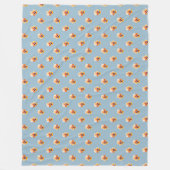 Orange Stiefmütterchen Fleecedecke (Vorderseite)