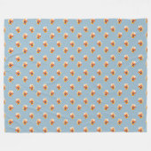 Orange Stiefmütterchen Fleecedecke (Vorderseite (Horizontal))