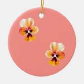 orange Stiefmütterchen Keramikornament (Vorne)